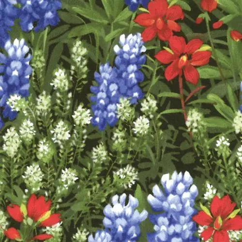 Wildflowers Basics Summer Bluebonnets Paintbrush Multi 44"/45" Fabric Per Yard