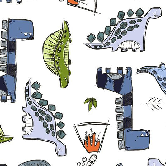 Digital Cuddle Snow Jurassic 58"/60" Fabric per yard