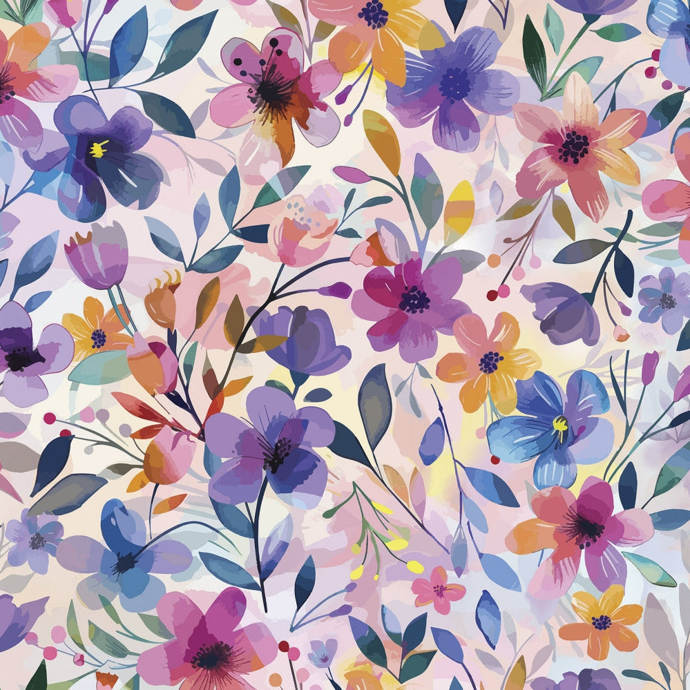Digital Cuddle Multi Painted Petals 58"/60" Fabric per yard