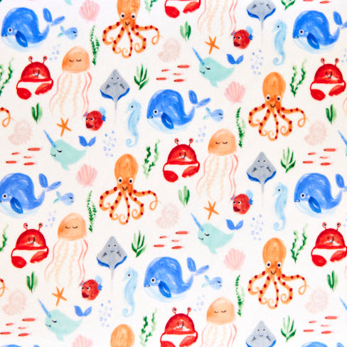 Digital Cuddle Multi Sea Pals 58"/60" Fabric per yard
