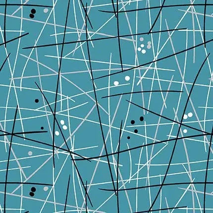 Blue Swizzle Stick Cotton Wideback Fabric Per Yard