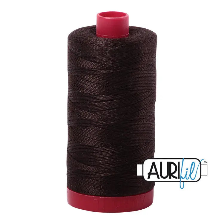 1130 Brown Aurifil Cotton 12 WT Large Spool