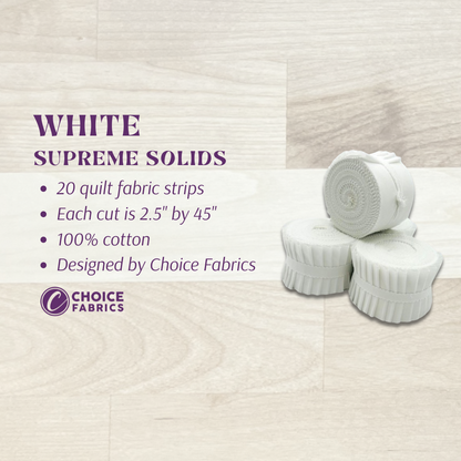 Supreme Solids - 2.5" Roll - White (20 cuts)