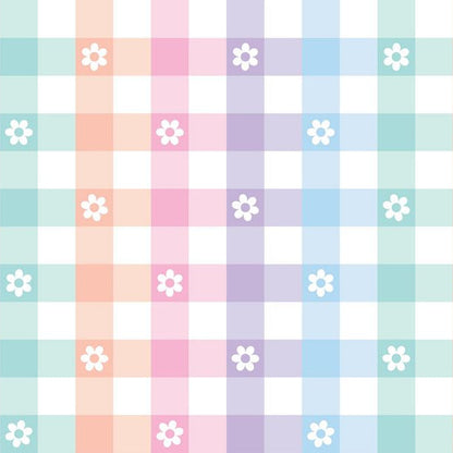 Cloud Cuddle Pastel Gingham Daisy 58"/60" Fabric per yard