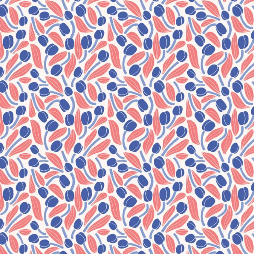Multi Color Happy Tulips 44"/45" Fabric Per Yard