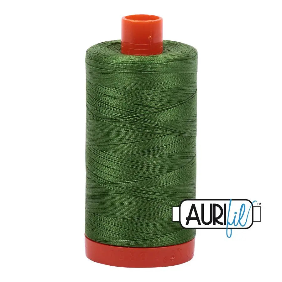 5018 Dark Green Grass Aurifil Cotton 50wt Large Spool