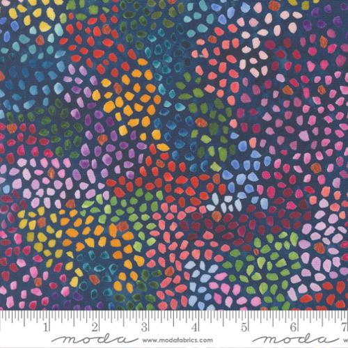 Tiny Treasure Blenders Soulstice Navy Watercolor Mosaic 44"/45" Fabric Per Yard