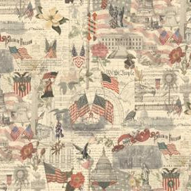 3 Sisters Patriotic Porcelain 44"/45" Per Yard