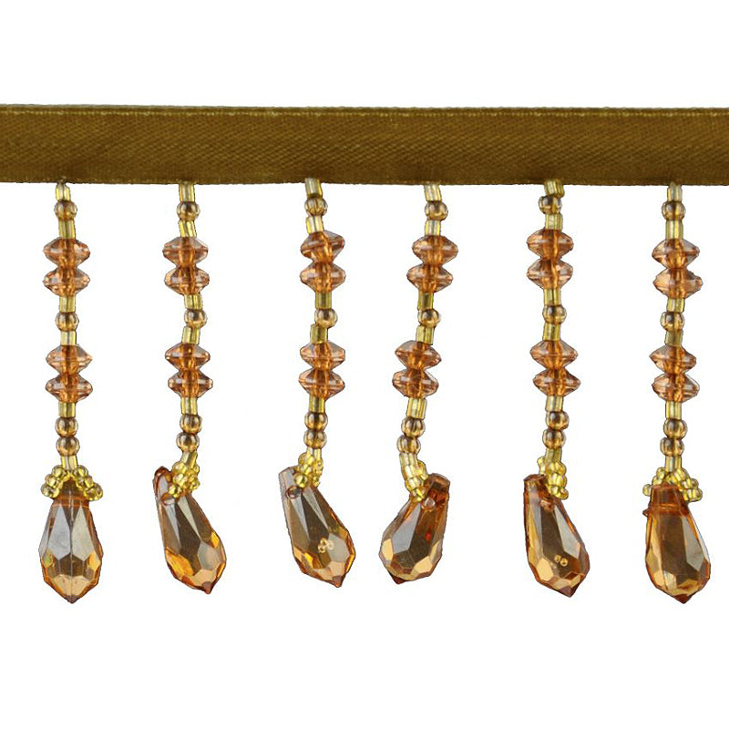 Beaded Fringe - 2 1/2" width (15 Yard Roll) - BB-905-10/10 Gold and Gold