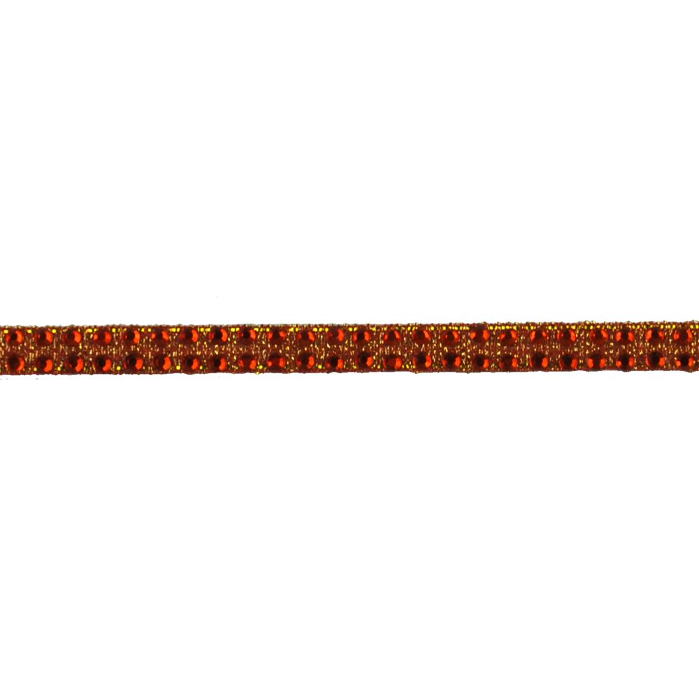 Belagio Enterprises - 1/4" Width Iron on Rhinestone Trim (10 Yard Roll) - BR-424-19 Orange