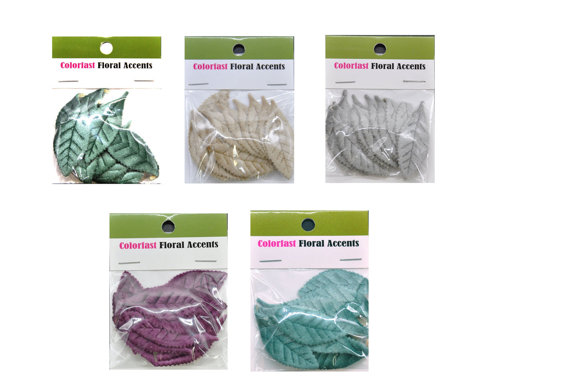 Belagio Enterprises - 12pcs Velvet Leaf Appliques - 1 3/4" x 2" (6 Cards Per Order) - BPPL-A1-82 Taupe
