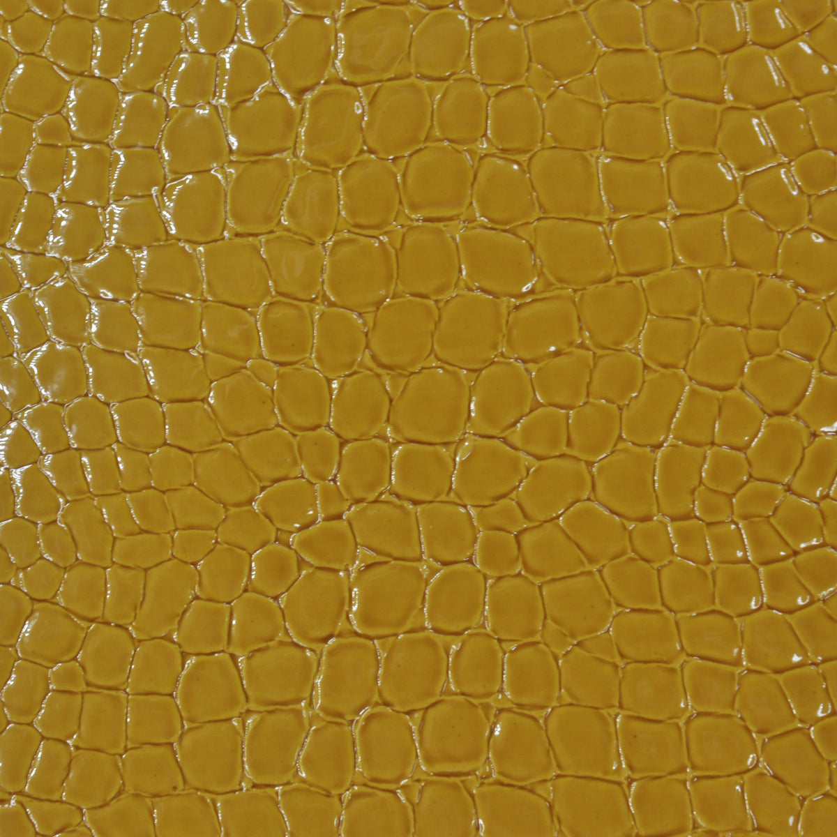 Belagio Enterprises - 17" X 36" Faux Crocodile Vinyl Fabric | BCV-29 Mustard Yellow