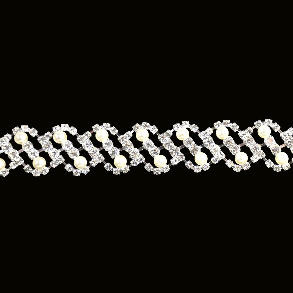 Belagio Enterprises - 1" Width High-End Rhinestone Trim (5 Yard Roll) - BR-429