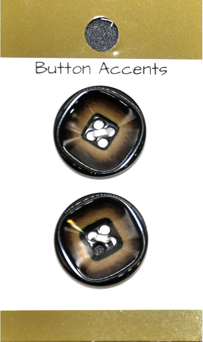 Belagio Enterprises - 2pcs Colorfast Resin Buttons (6 Cards Per Order) | BPP-B7 Brown
