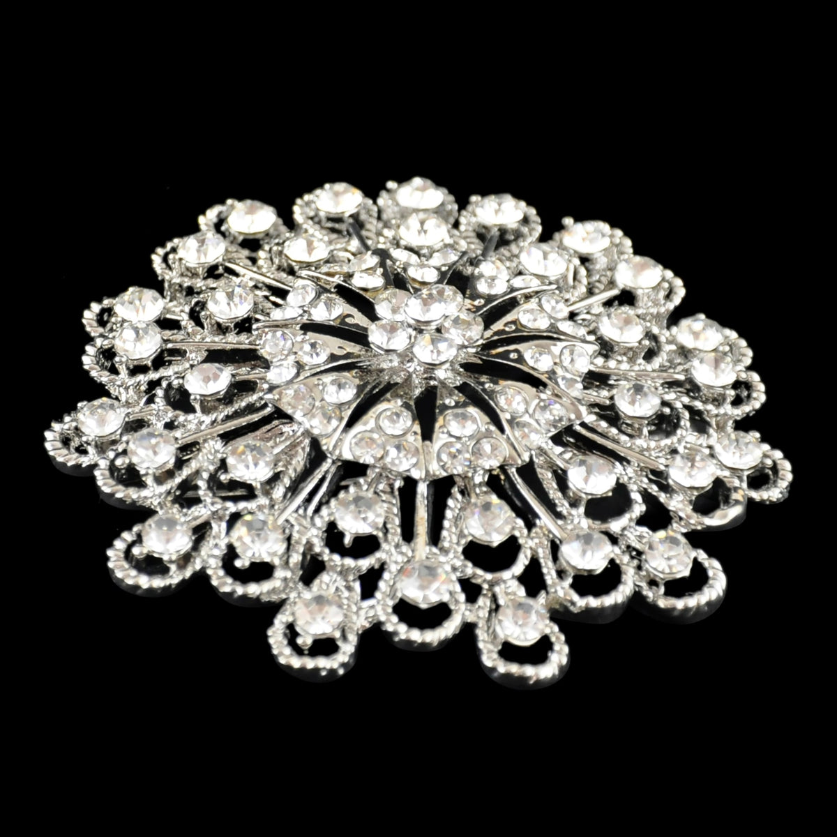 Belagio Enterprises -  Rhinestone Brooch - 2 1/2" W x 2 1/2" L - BW-132