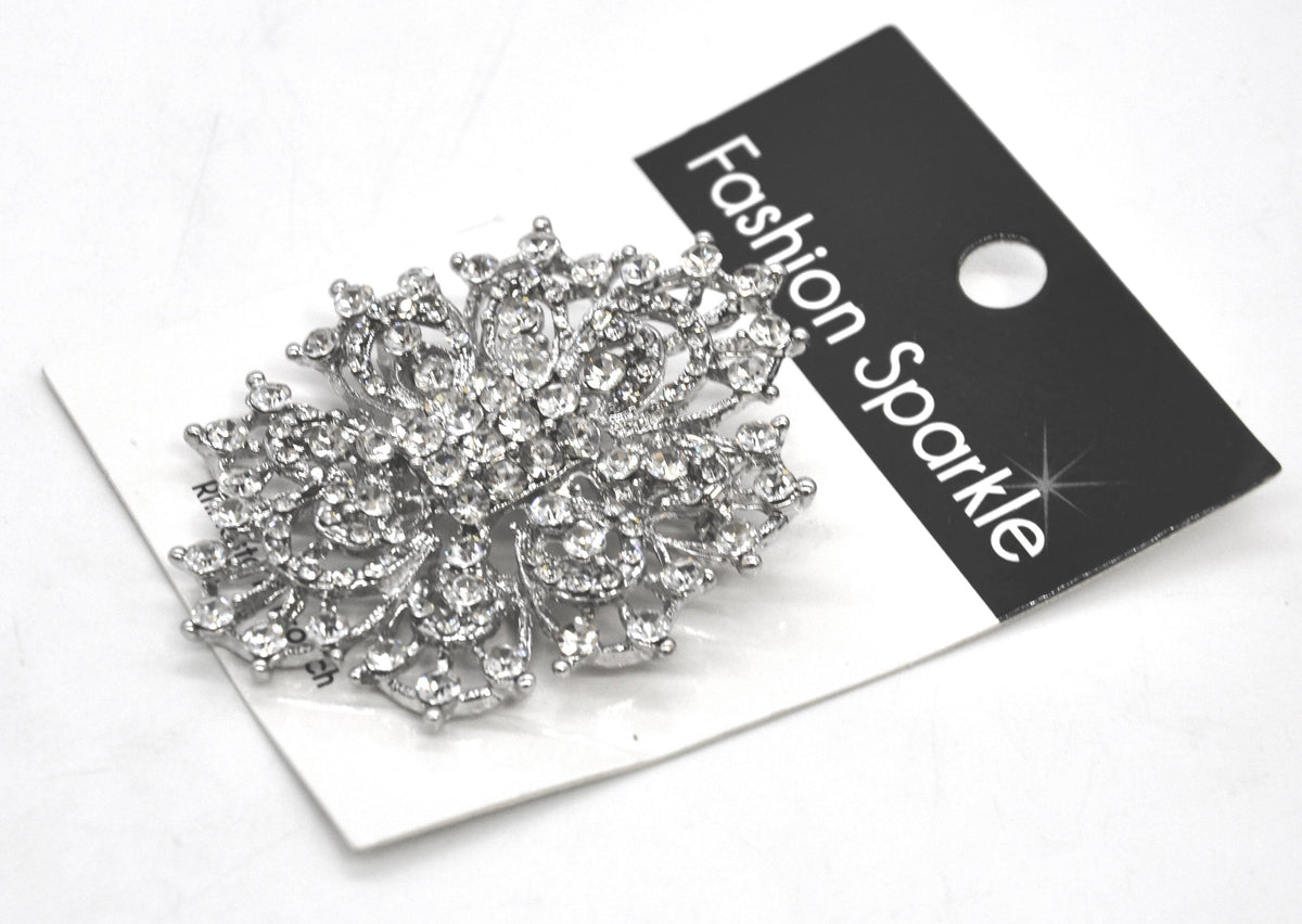 Belagio Enterprises -  Rhinestone Brooch - 2 1/2" W x 3" L - BW-140
