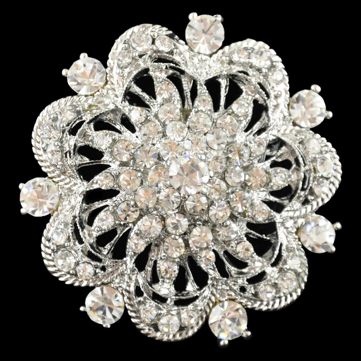 Belagio Enterprises -  Rhinestone Brooch - 2" W x 2" L - BW-136