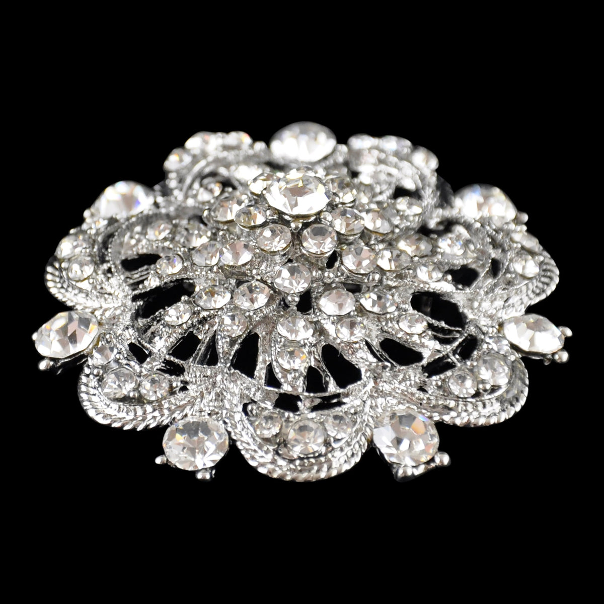 Belagio Enterprises -  Rhinestone Brooch - 2" W x 2" L - BW-136