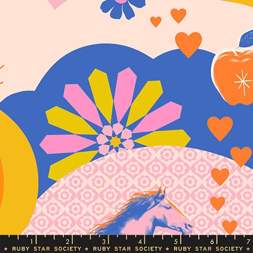 Best Day Ever Posy Retro Cotton 43"/44" Fabric Per Yard