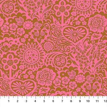 Big Heaven Coral Yesterday Cotton 44"/45" Fabric Per Yard