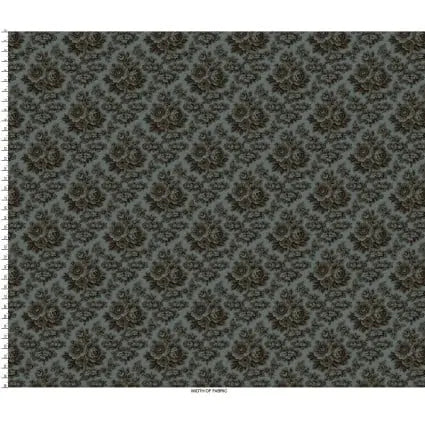 Blue Navy Large Floral Cotton 43"/44" Fabric Per Yard