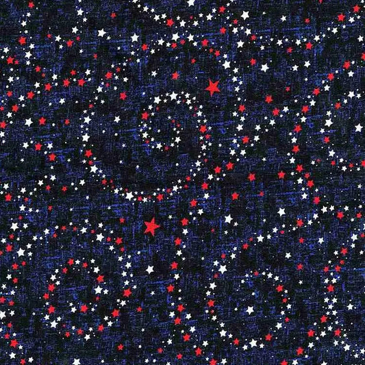 Blue USA Stars Navy Cotton Wideback Fabric per yard