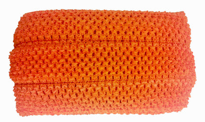 Crochet Stretch Trim - 3" Width (25 Yard Roll) - BF-1901-19 Orange