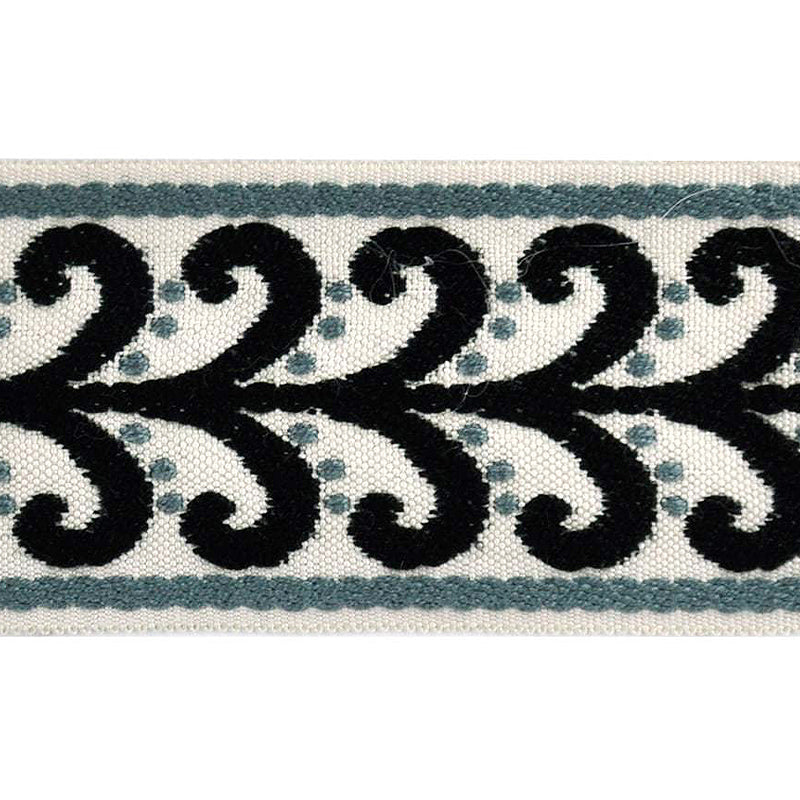 Elegance Collection - 2" width Braid (25 Yard Roll) - BR-7091-02/49 Black and Gunmetal