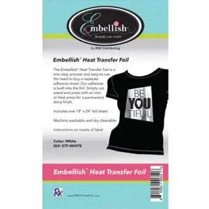 Embellish Heat Transfer Foil - White 19" x 24"