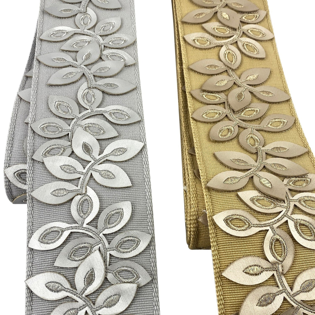 Embossed Floral Decorative Trim Tape - 3" Width (25 Yard Roll) - BR-7537-11 Silver