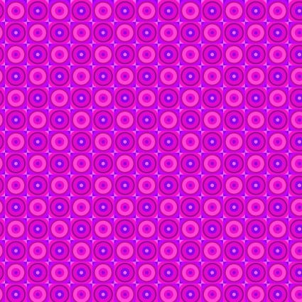 Flock Together Circle Square Magenta Cotton 44"/45" Fabric Per Yard