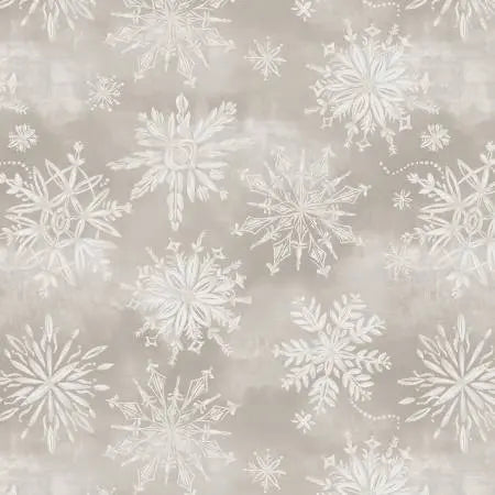 Fog Snowfall Cotton Wideback Fabric per yard