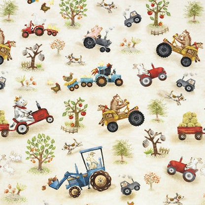 Funny Farm Digital Cuddle Beige 58/60" Fabric Per Yard
