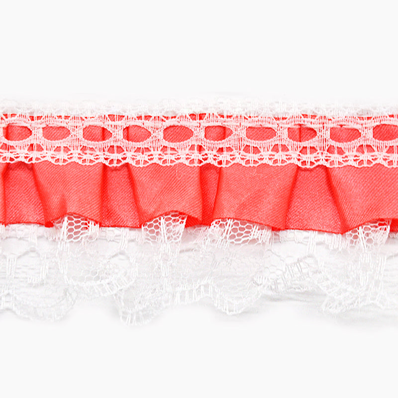 Gathered Lace with Satin Edge - 2" Width (50 Yard Roll) - PB-200-19 Pumpkin
