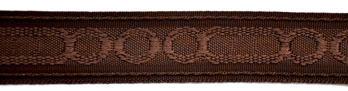 Godiva Collection - 1 1/2" width CIRCLE PATTERN BRAID (25 Yard Roll) - BR-7097-88/66 Dark Brick and Chocolate