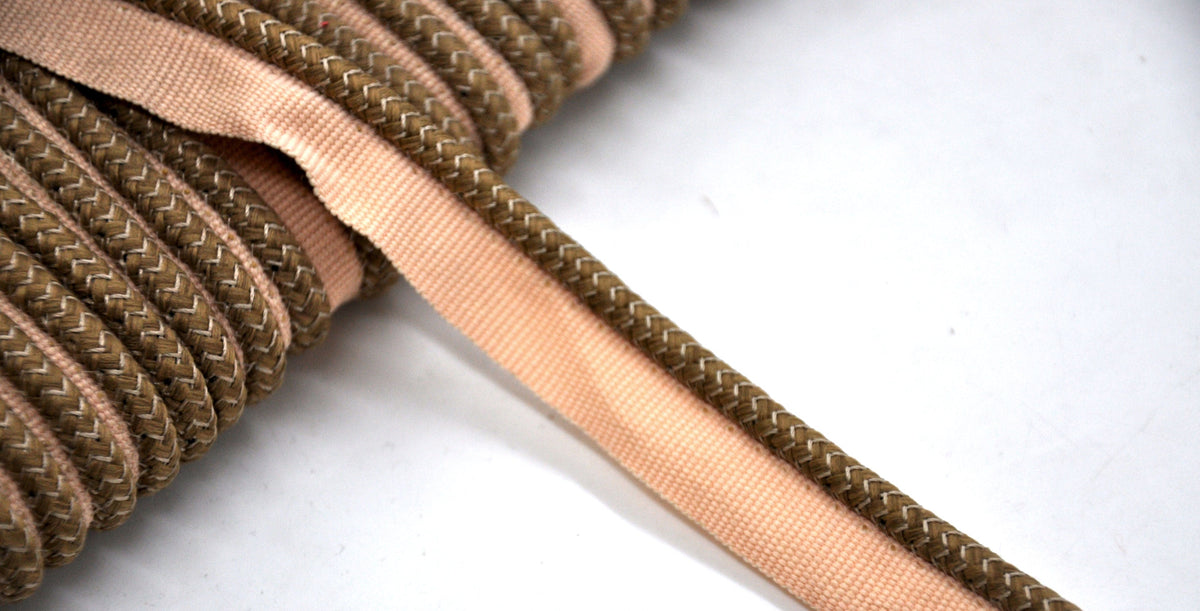 Godiva Collection - 1/4" Width PIPING CORD with LIP (50 Yard Roll) - BC-10099-82/28 Taupe and Beige