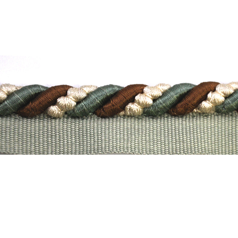 Godiva Collection - 3/8" Width CORD with LIP (50 Yard Roll) - BC-10097-33/28 Turquoise and Beige