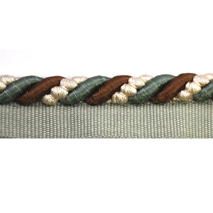 Godiva Collection - 3/8" Width CORD with LIP (50 Yard Roll) - BC-10097-33/28 Turquoise and Beige