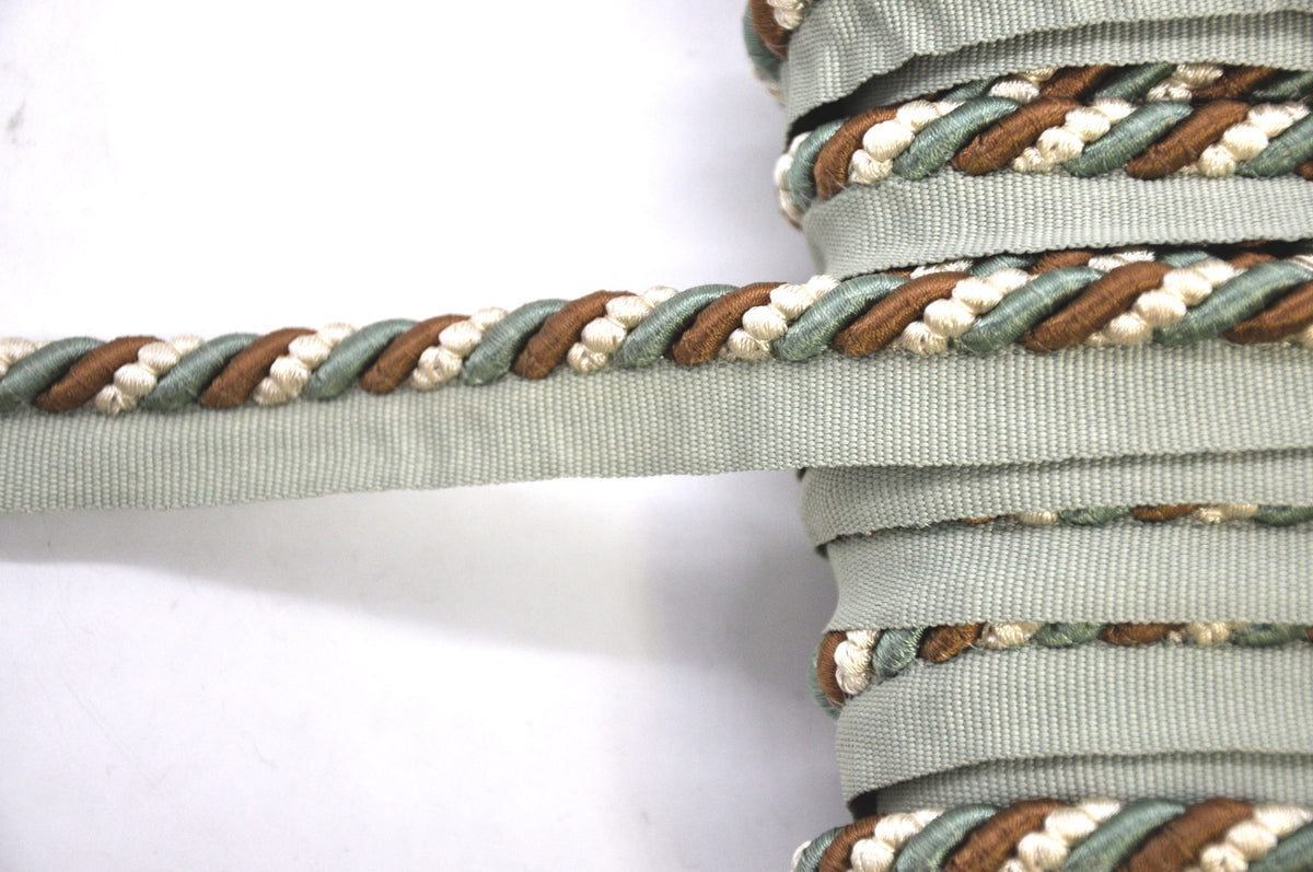 Godiva Collection - 3/8" Width CORD with LIP (50 Yard Roll) - BC-10097-33/28 Turquoise and Beige