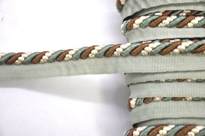 Godiva Collection - 3/8" Width CORD with LIP (50 Yard Roll) - BC-10097-33/28 Turquoise and Beige