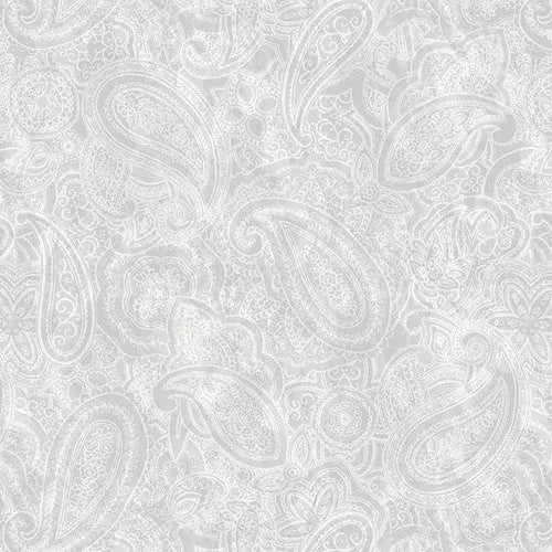 Gray Paisley Jane Cotton Wideback Fabric