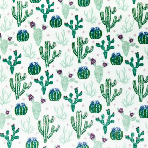 Green And White Sew Succulent Digital Cuddle Ivy Fabric per yard