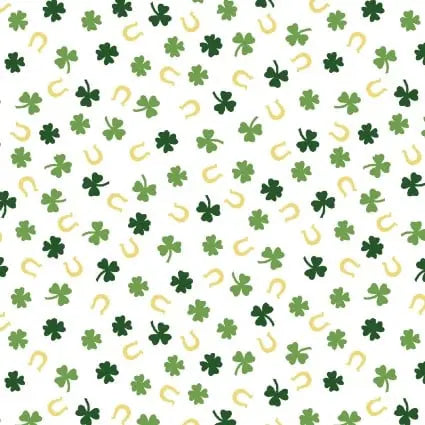 Green Gold Lucky Shamrock Cotton 43"/44" Fabric Per Yard