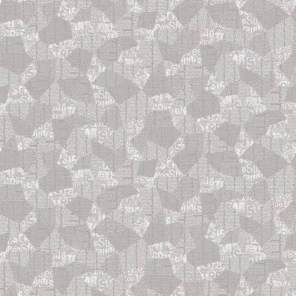 Grey Abstract Cotton Wideback Fabric per yard