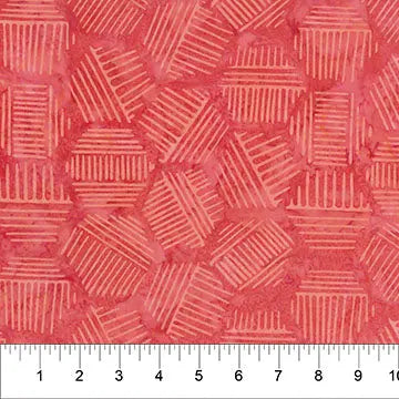 Hexies Grapefruit Red 81700-32 Cotton 44"/45" Fabric Per Yard