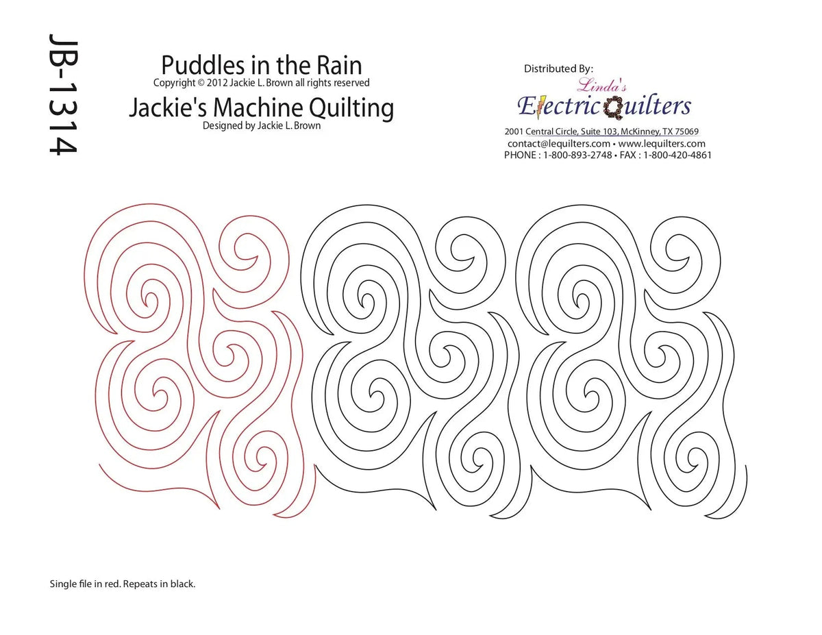 1314 Puddles In The Rain Pantograph by Jackie Brown