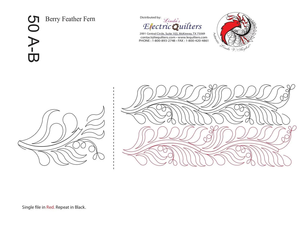 050 Berry Feather Fern Pantograph by Linda V. Taylor