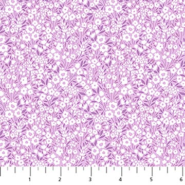 Lilac Flora Vista Pocket Posies Cotton 44"/45" Fabric Per Yard