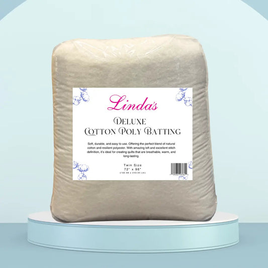 Linda's Deluxe Cotton/Poly Blend Batting Twin Size 2 Yard Package - Made by Hobbs (Available for pre-order)
