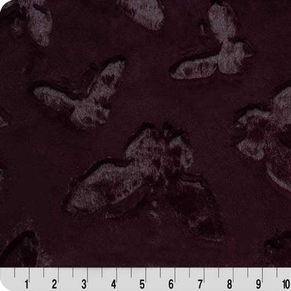 Luxe Cuddle Butterfly Black Cherry 58"/60" Fabric per yard